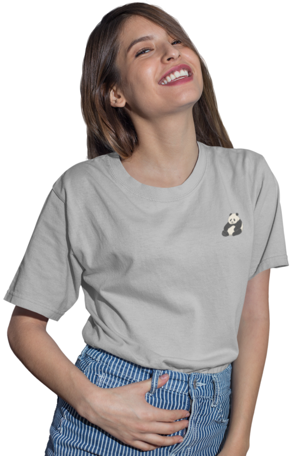 A MODEL WEARING CHUBBY PANDA BAGGY T-SHIRT